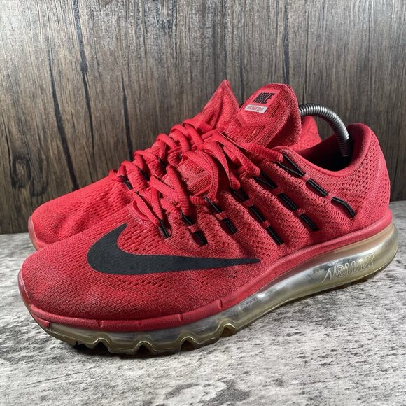 Mens Nike Air Max 2016 Bright Crimson Red Athletic Running Sneakers Size 9 main image 10